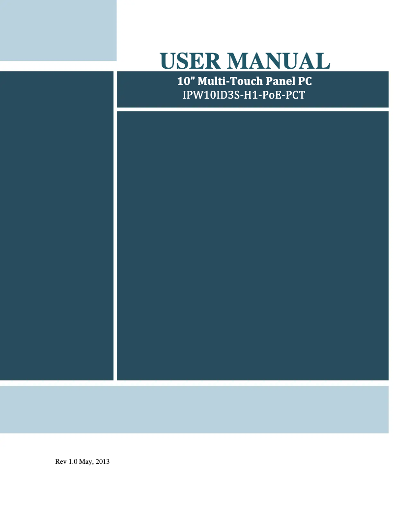 Page n°1 - Manuel utilisateur AIS IPW10ID3S-H1-PoE-PCT