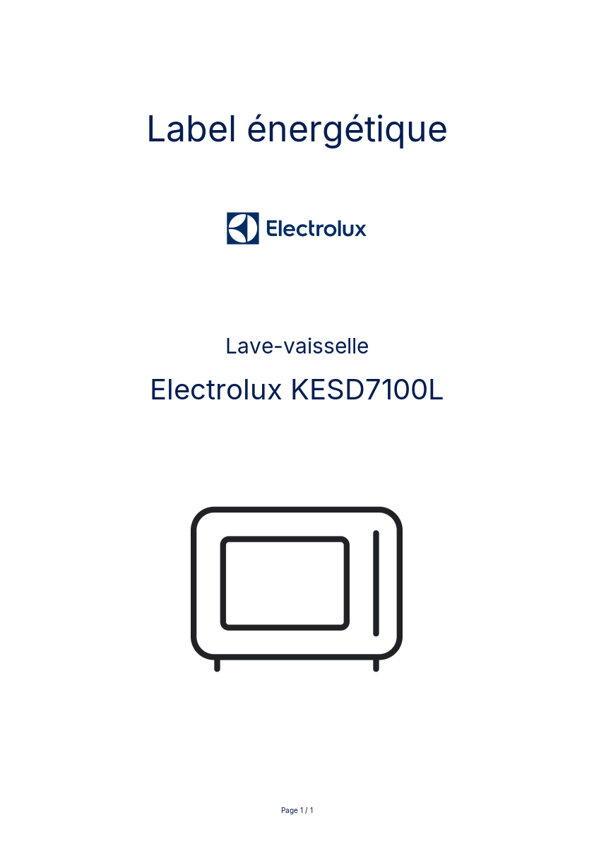 Image de la première page du manuel de l'appareil KESD7100L