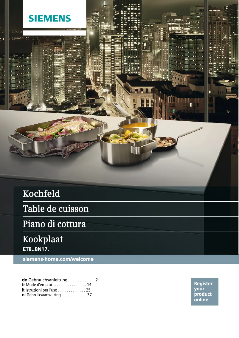 Page n°1 - Manuel utilisateur Siemens ET845BN17E