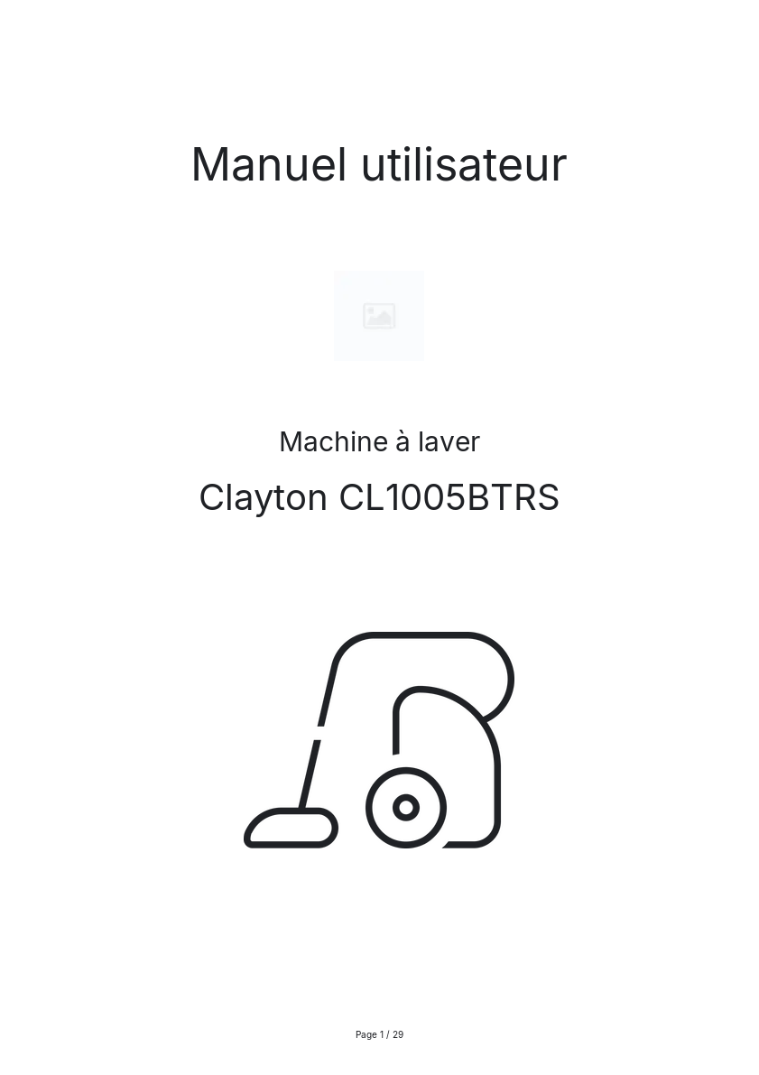 Image de la première page du manuel de l'appareil CL1005BTRS