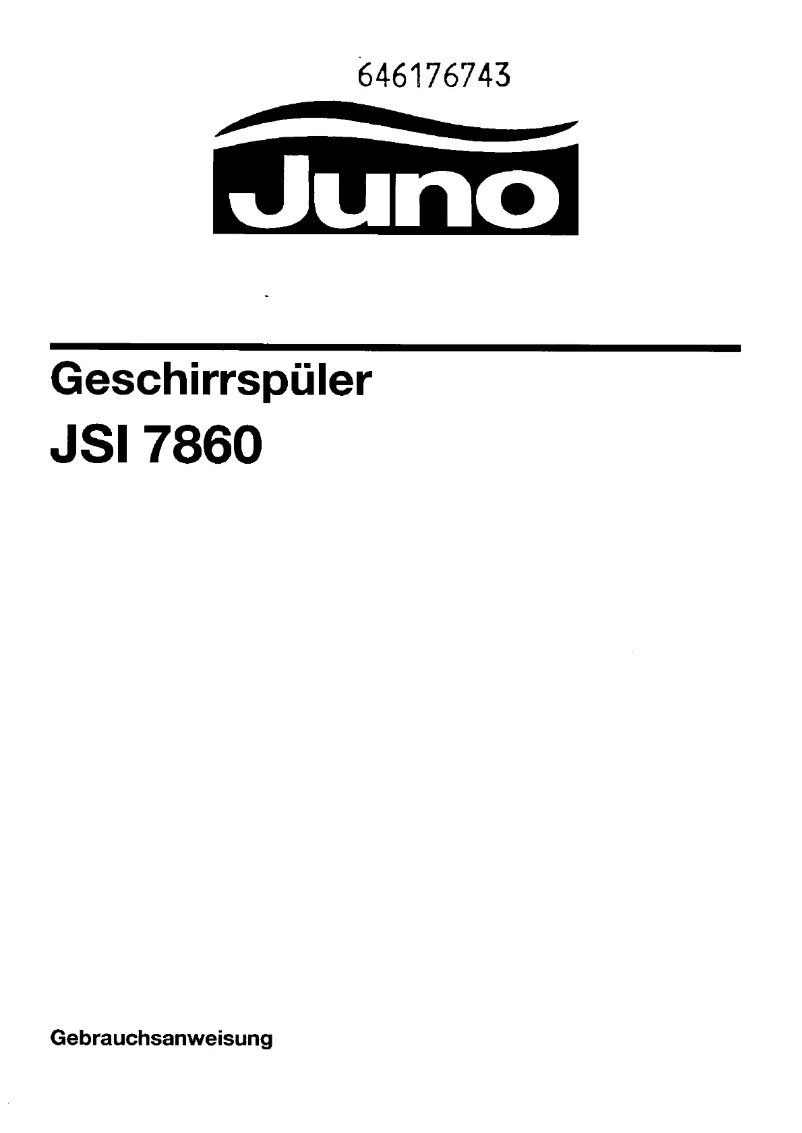 Page n°1 - Manuel utilisateur Juno JSI7860S