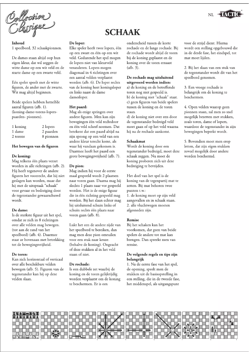 Page 1 de la notice Manuel utilisateur Tactic Collection Classique Chess