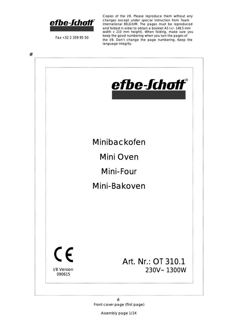 Image de la première page du manuel de l'appareil OT 310.1