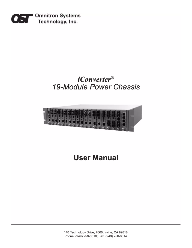 Image de la première page du manuel de l'appareil iConverter 19-Module Chassis