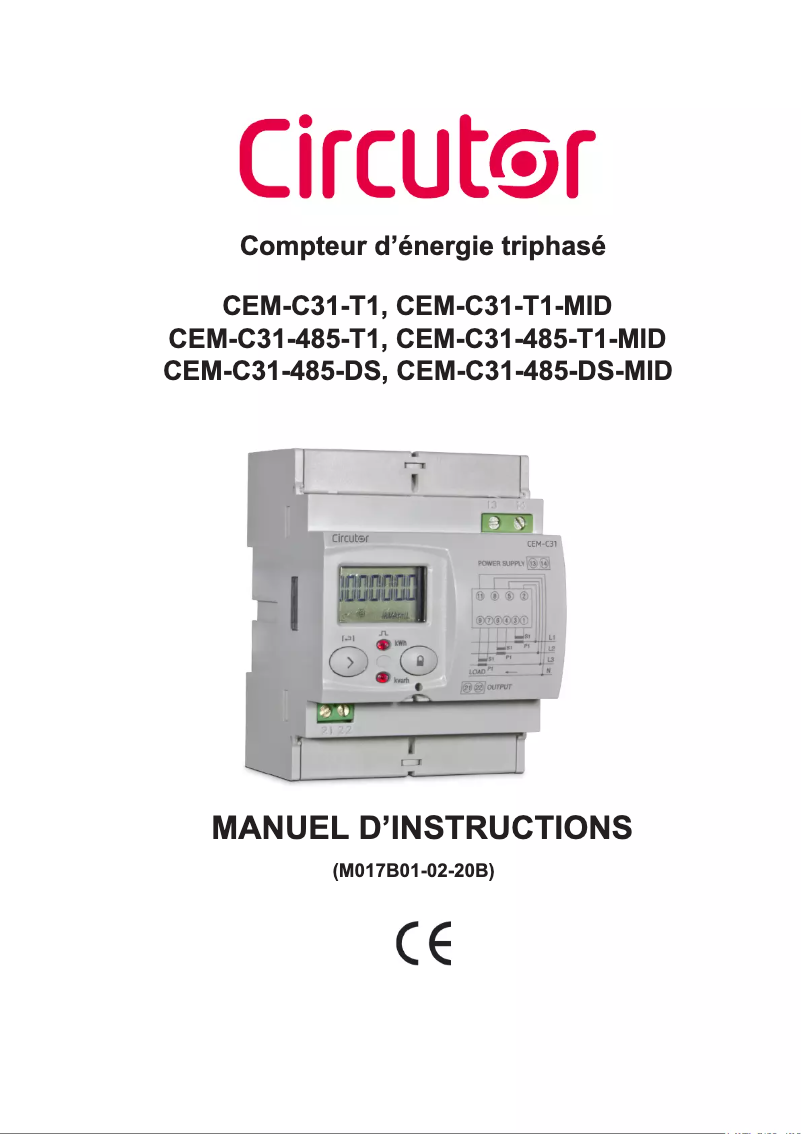 Page 1 de la notice Manuel utilisateur CIRCUTOR CEM-C31-T1-MID