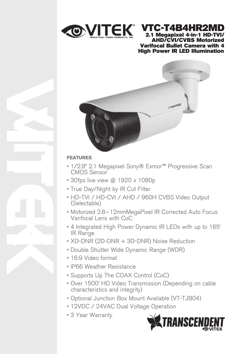 Image de la première page du manuel de l'appareil VTC-T4B4HR2MD