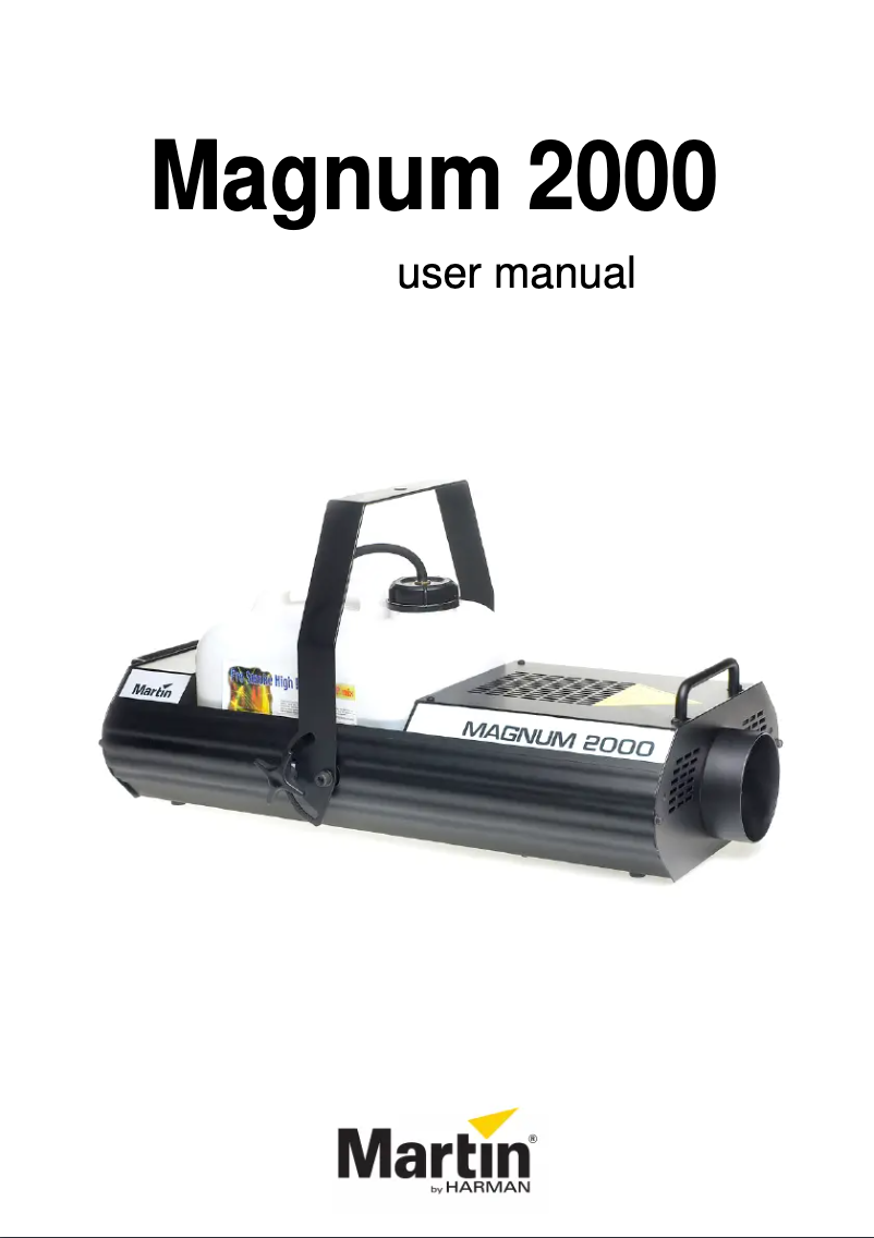 Page 1 de la notice Manuel utilisateur Martin Magnum 2000