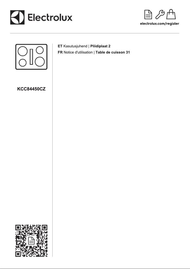Page 1 de la notice Manuel utilisateur Electrolux KCC84450CZ