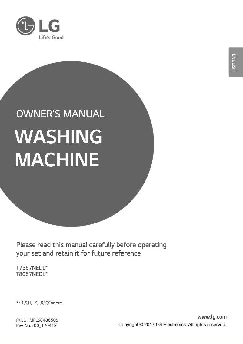 Image de la première page du manuel de l'appareil T8067NEDLH