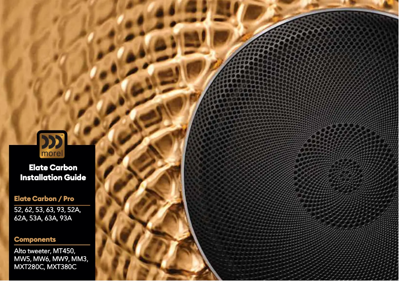 Page n°1 - Manuel utilisateur Morel Elate Carbon Pro 53A