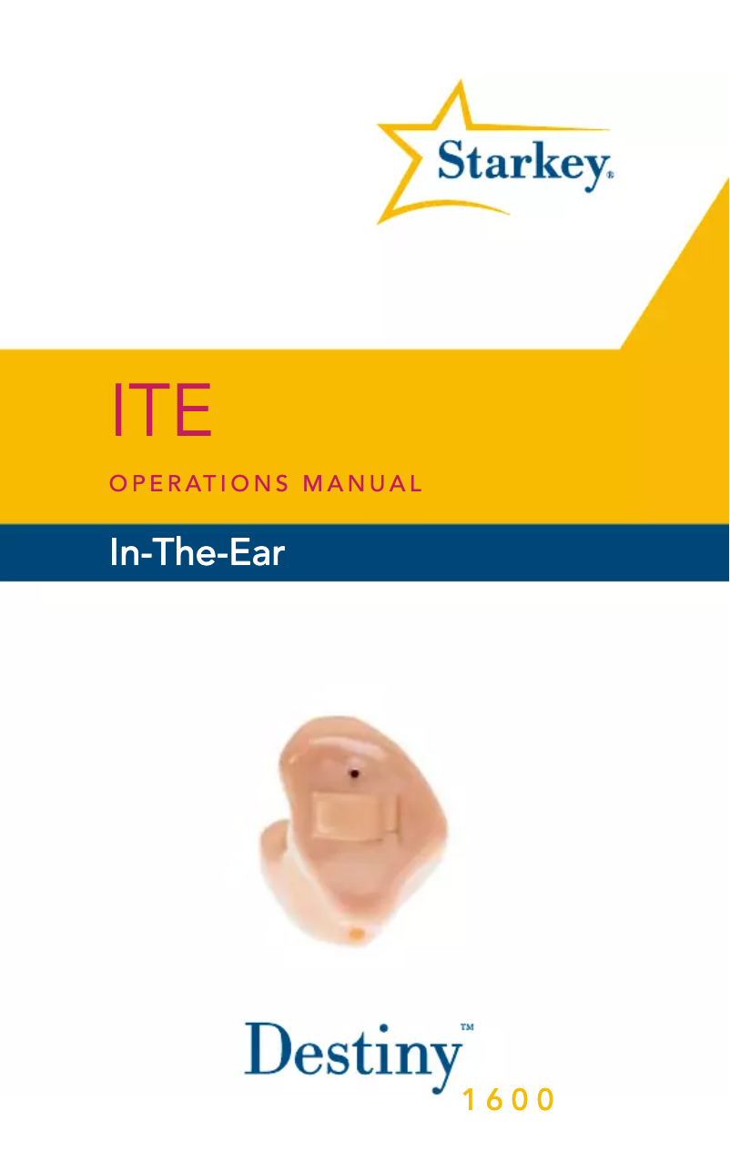 Image de la première page du manuel de l'appareil Destiny 1600 ITE