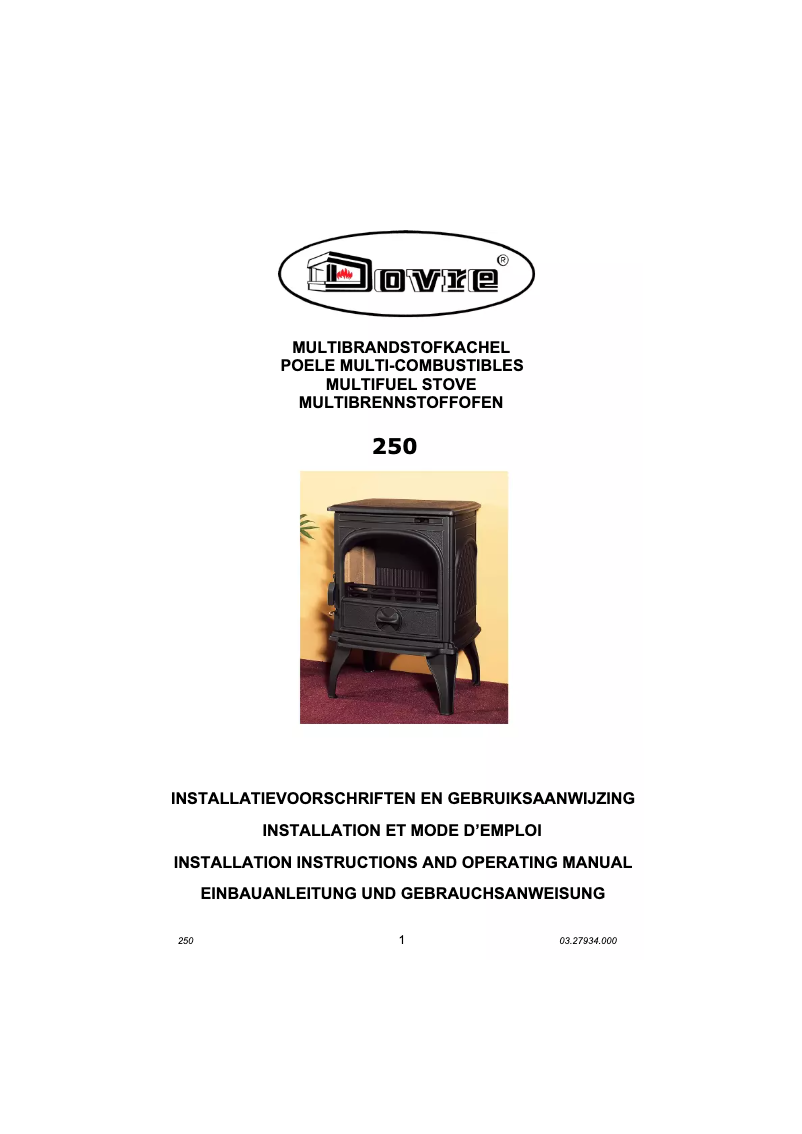 Page n°1 - Manuel utilisateur Dovre 250