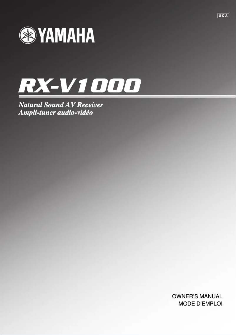 Image de la première page du manuel de l'appareil RX-V1000