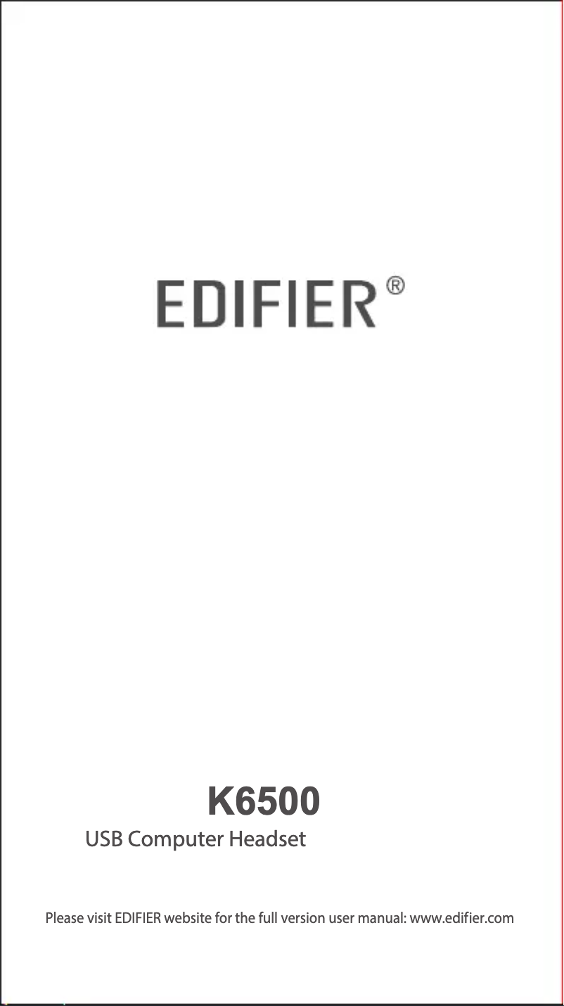 Page n°1 - Manuel utilisateur Edifier K6500