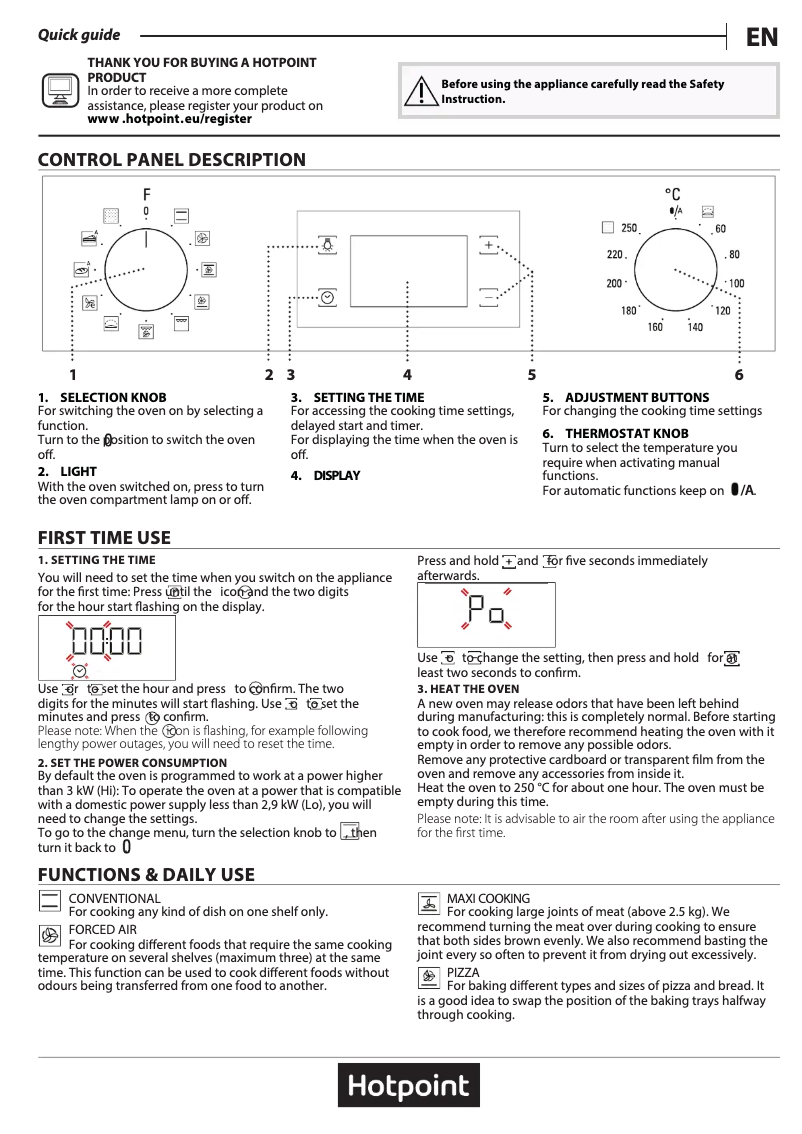 Page n°1 - Manuel utilisateur Hotpoint SA2 840 P IX