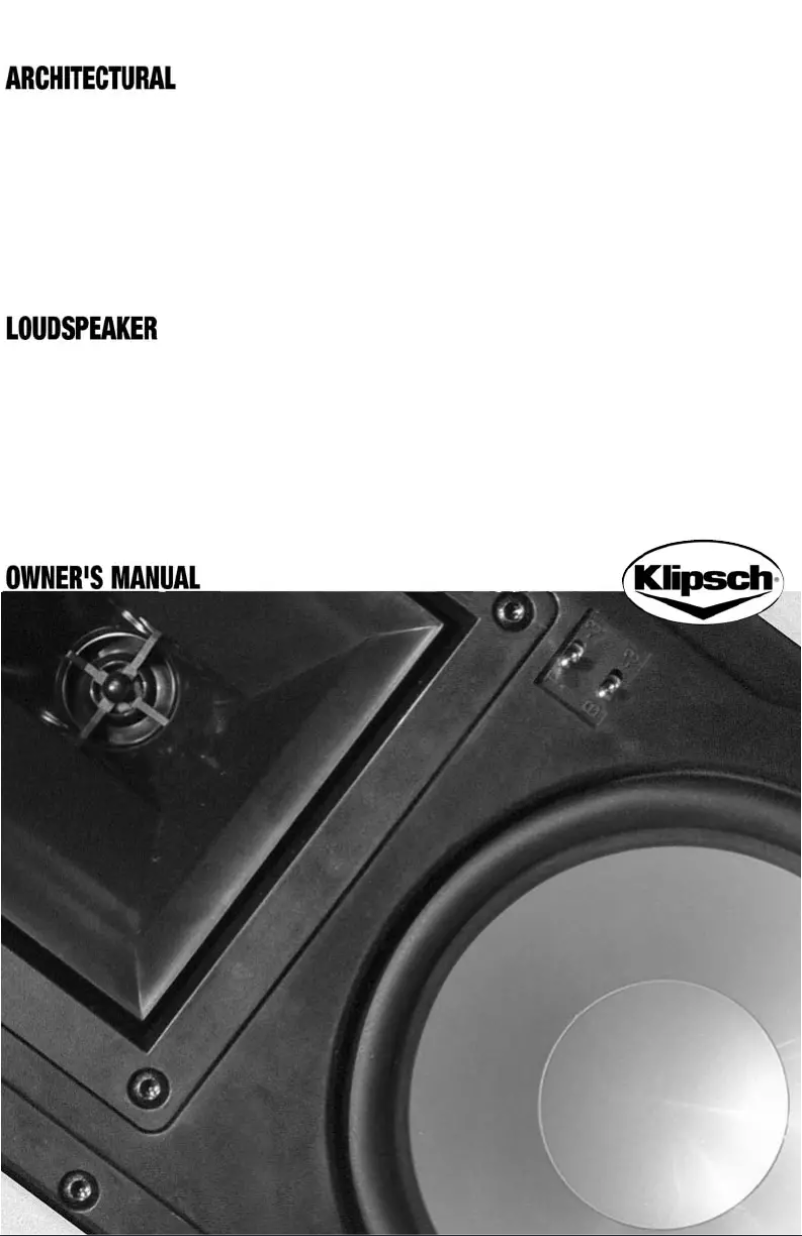 Page 1 de la notice Manuel utilisateur Klipsch R-1650-CSM