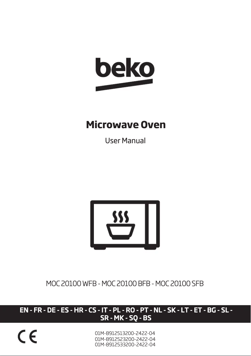 Page 1 de la notice Manuel utilisateur Beko MOC20100BFB