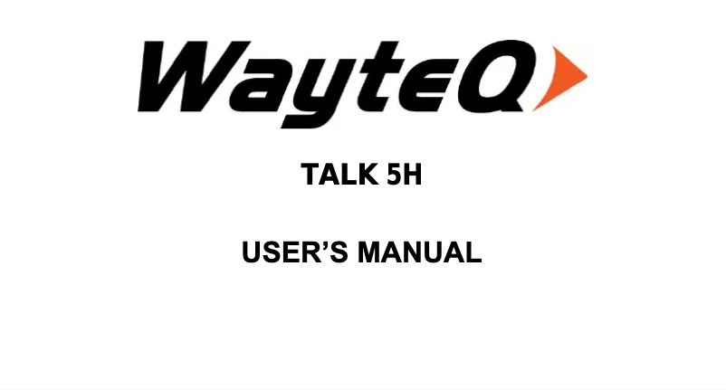 Page n°1 - Manuel utilisateur WayteQ Talk 5H