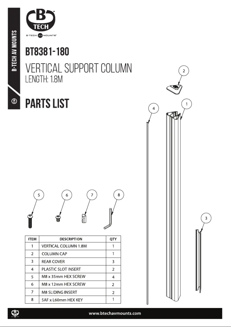 Page n°1 - Manuel utilisateur B-Tech BT8381