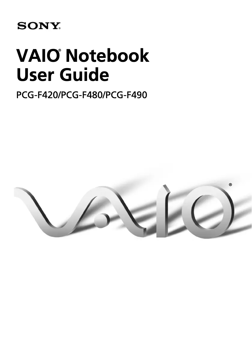 Page n°1 - Manuel utilisateur Sony Vaio PCG-F480