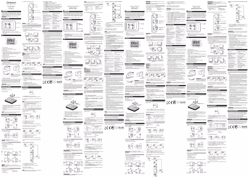 Page 1 de la notice Manuel utilisateur Oregon Scientific PE 200
