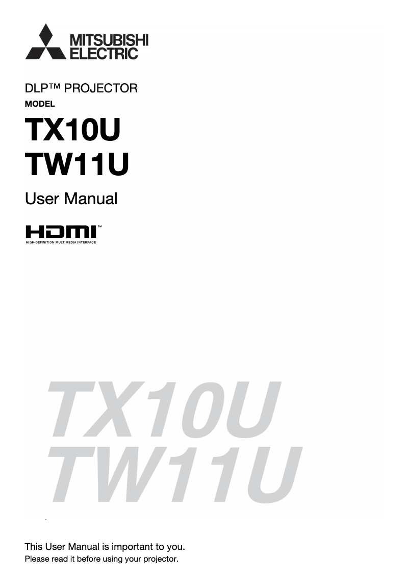 Image de la première page du manuel de l'appareil TX10U