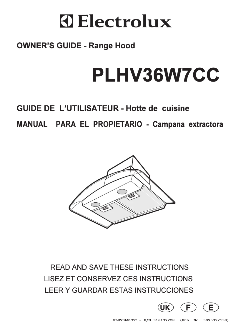 Page 1 de la notice Manuel utilisateur Frigidaire PLHV36W7CC