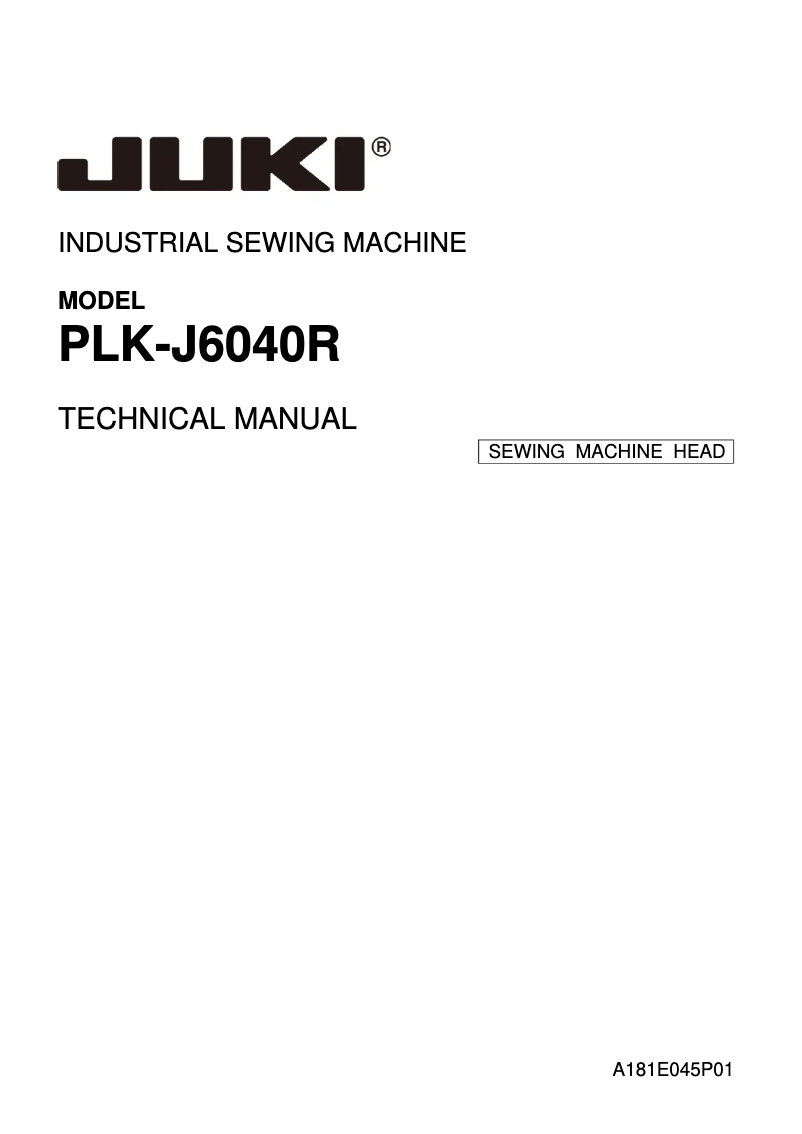 Page 1 de la notice Manuel utilisateur Juki PLK-J6040R