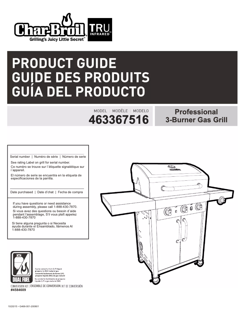 Page 1 de la notice Manuel utilisateur Char-Broil 463367516