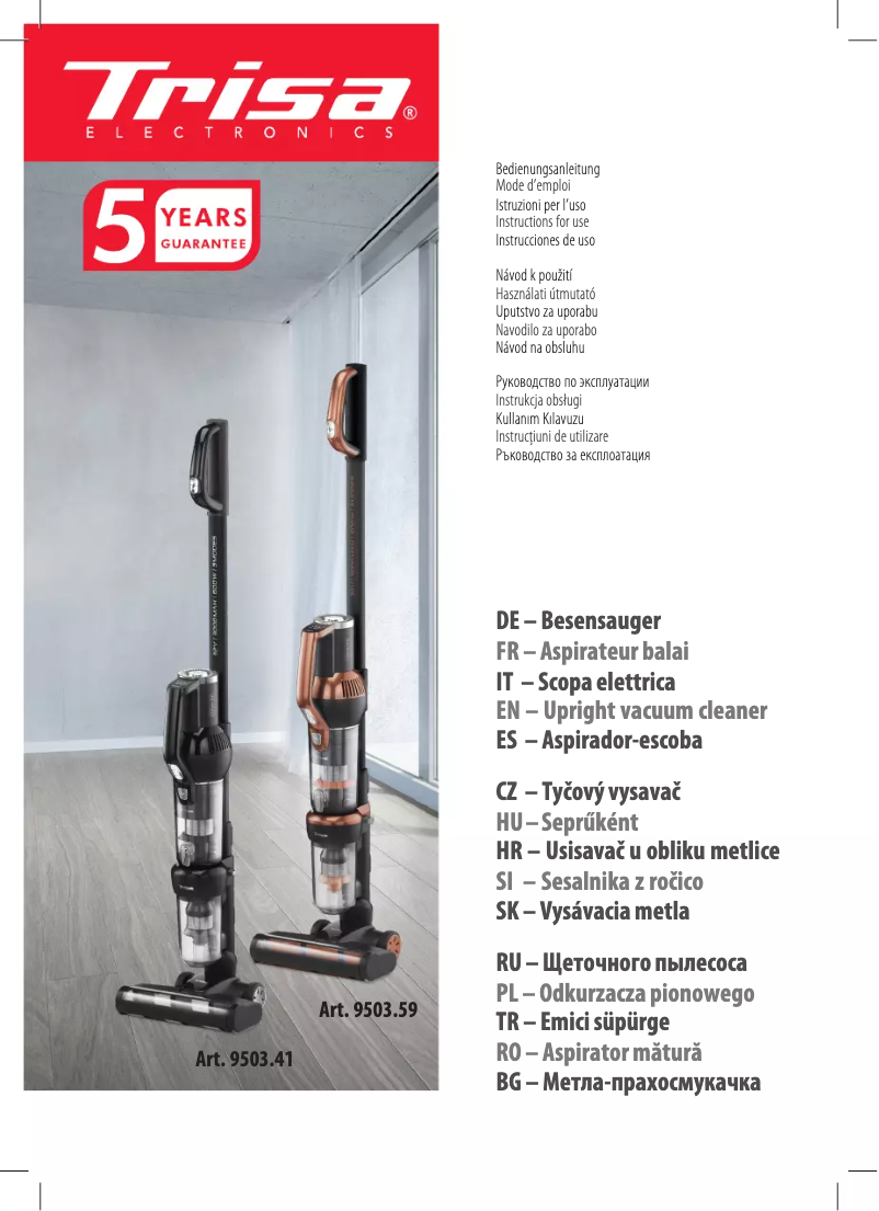 Page n°1 - Manuel utilisateur Trisa Quick Clean Professional T0359
