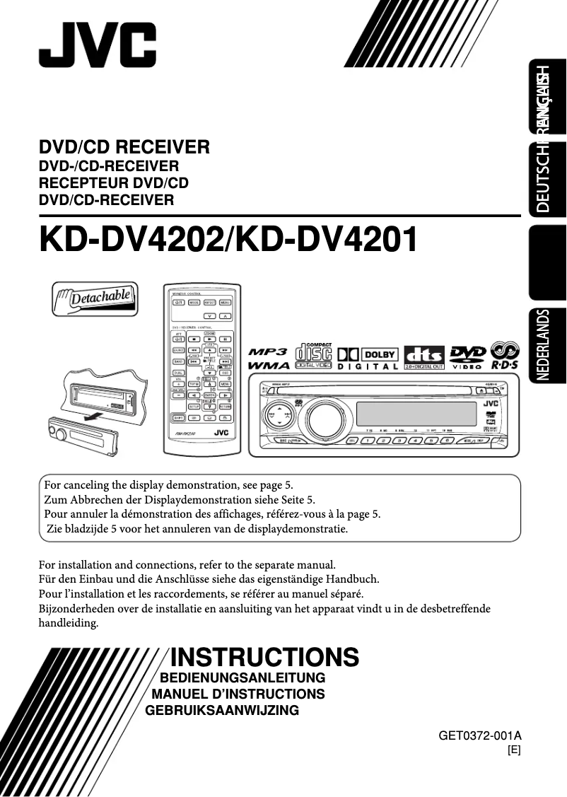 Image de la première page du manuel de l'appareil KD-DV4201