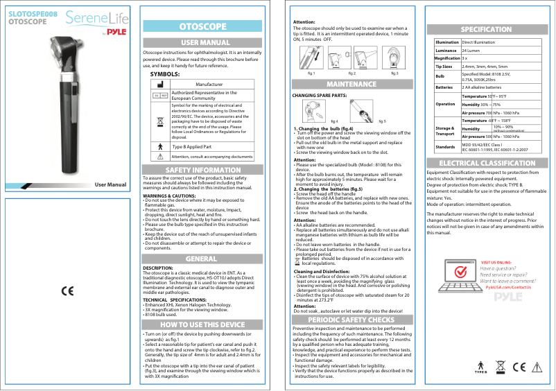 Image de la première page du manuel de l'appareil SLOTOSPE008