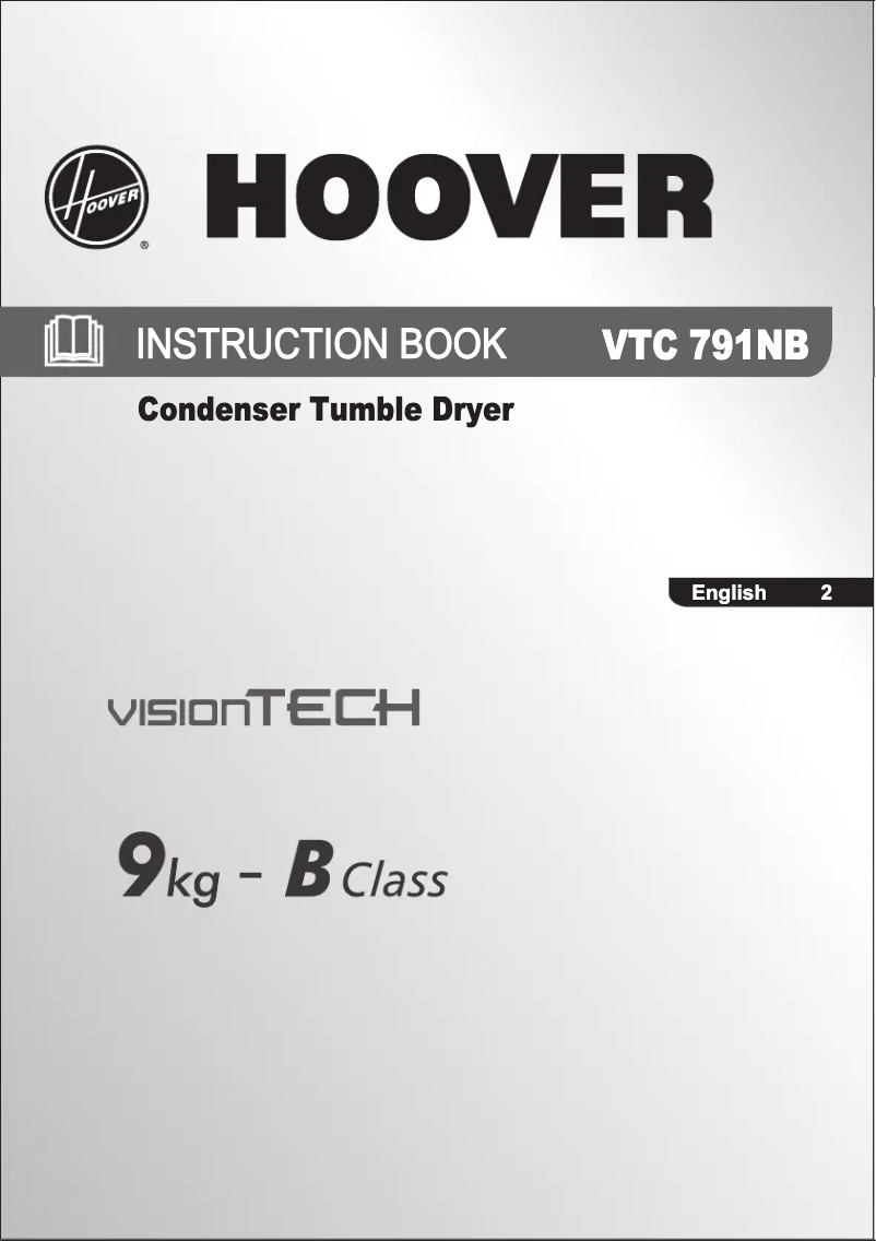Page 1 of the manual User Manual Hoover VTC 791NB