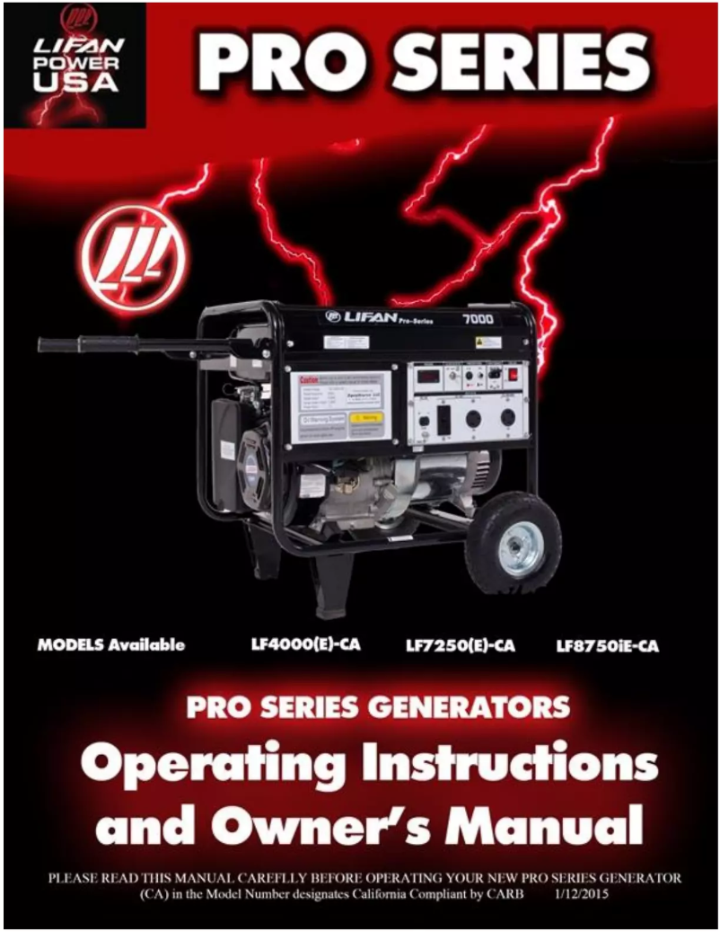 Page 1 de la notice Manuel utilisateur Lifan Pro Series 7000