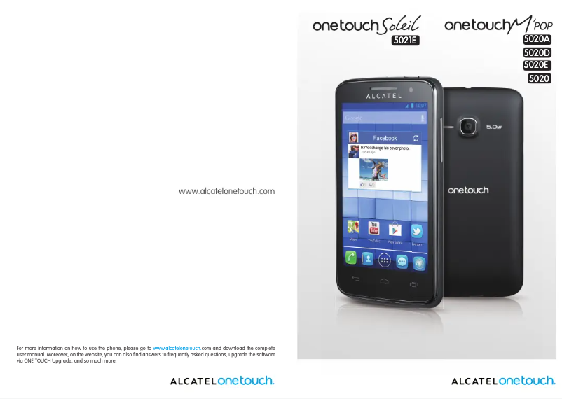 Page 1 de la notice Manuel utilisateur Alcatel One Touch M´POP 5020D