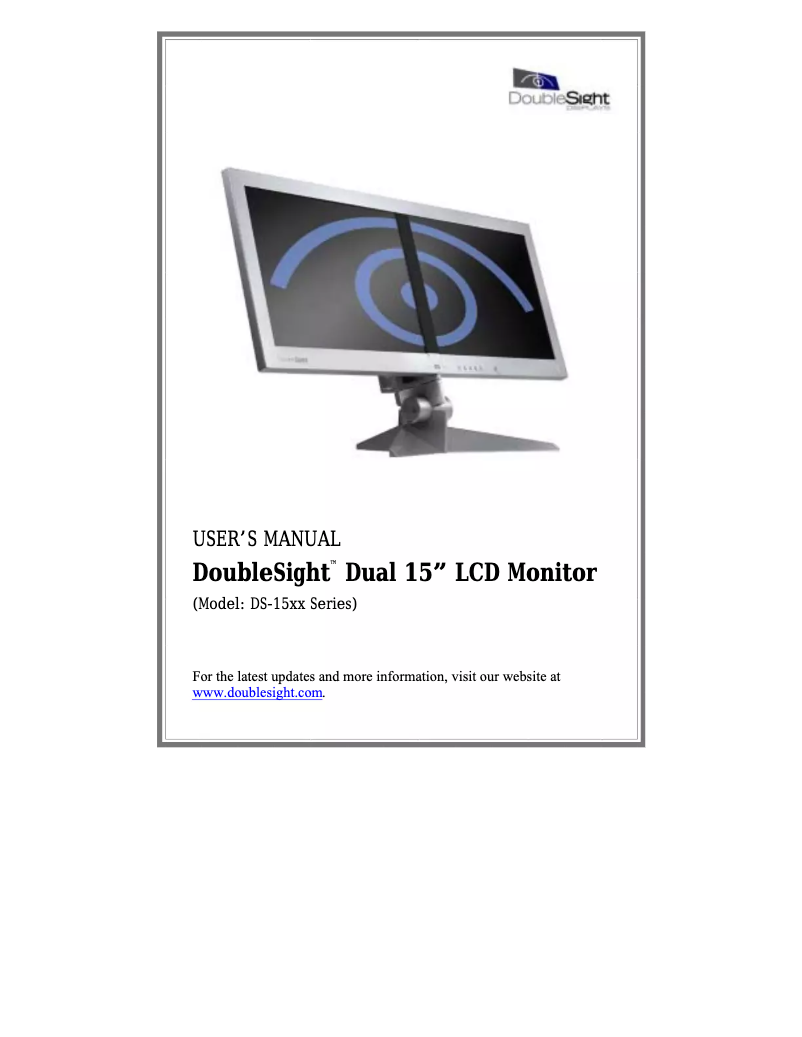 Page n°1 - Manuel utilisateur DoubleSight DS-1500