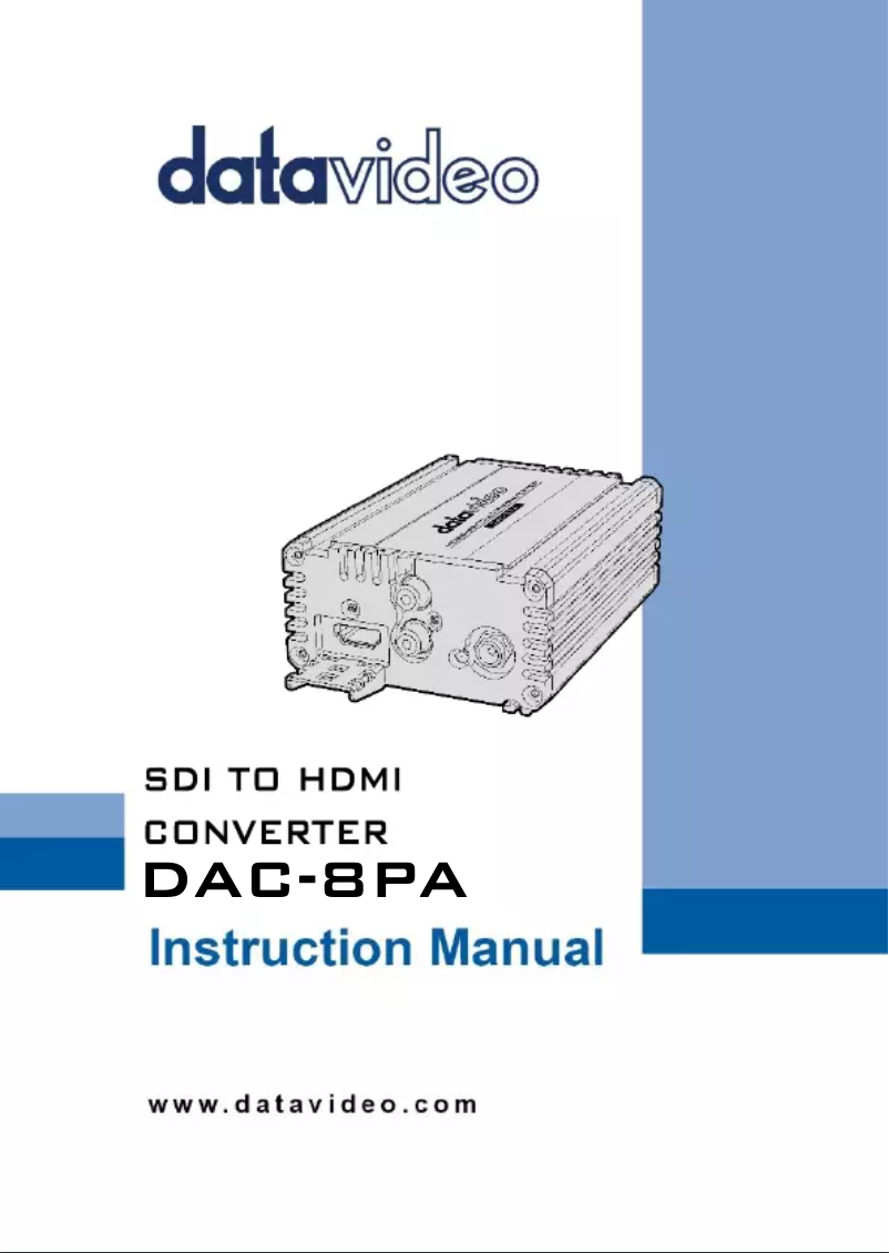 Page n°1 - Manuel utilisateur DataVideo DAC-8PA