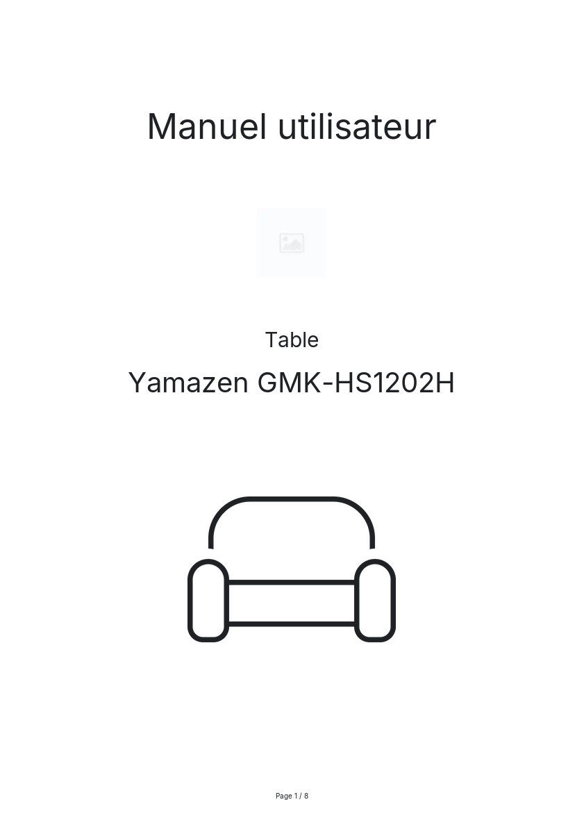 Page n°1 - Manuel utilisateur Yamazen GMK-HS1202H