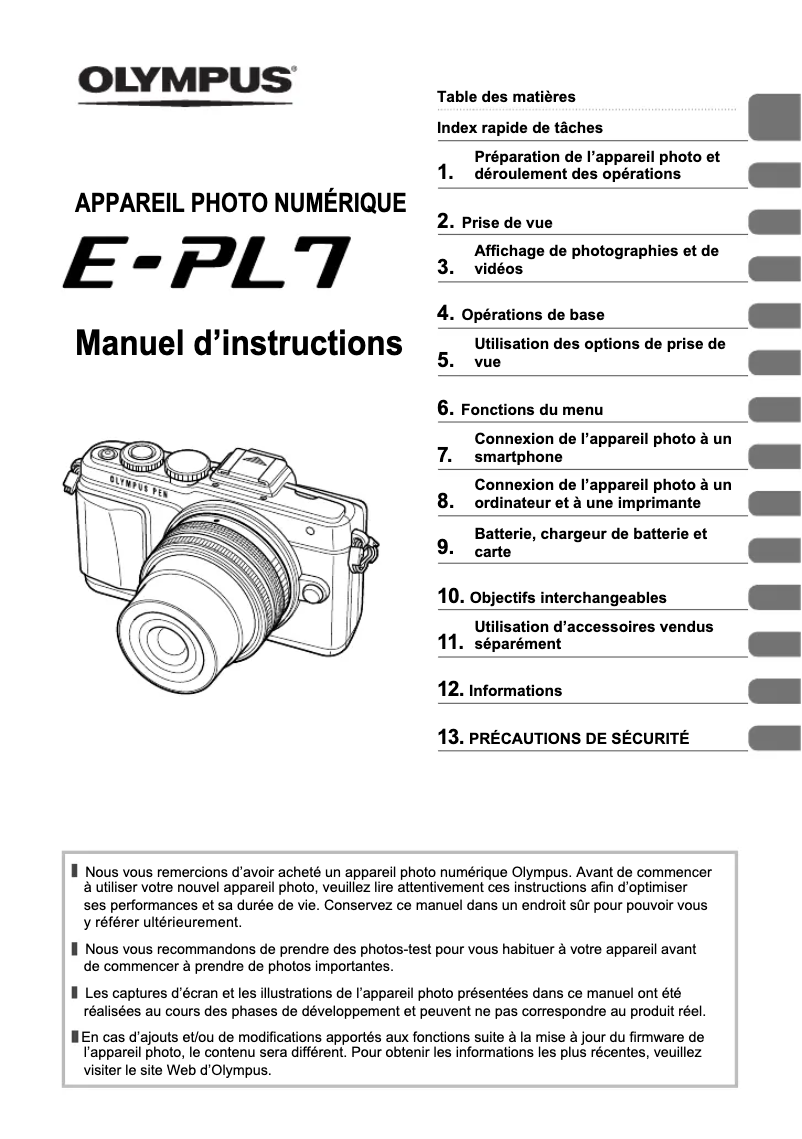 Página 1 del manual Manual de usuario Olympus E‑PL7