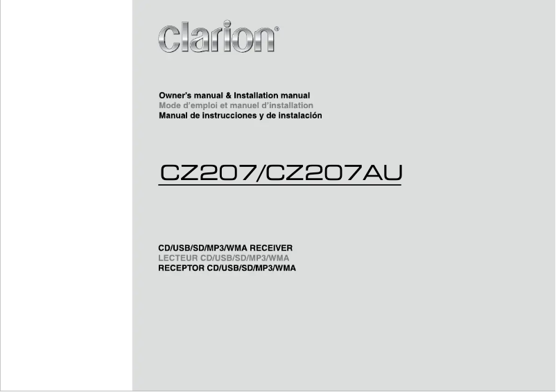 Página 1 del manual Manual de usuario Clarion CZ207