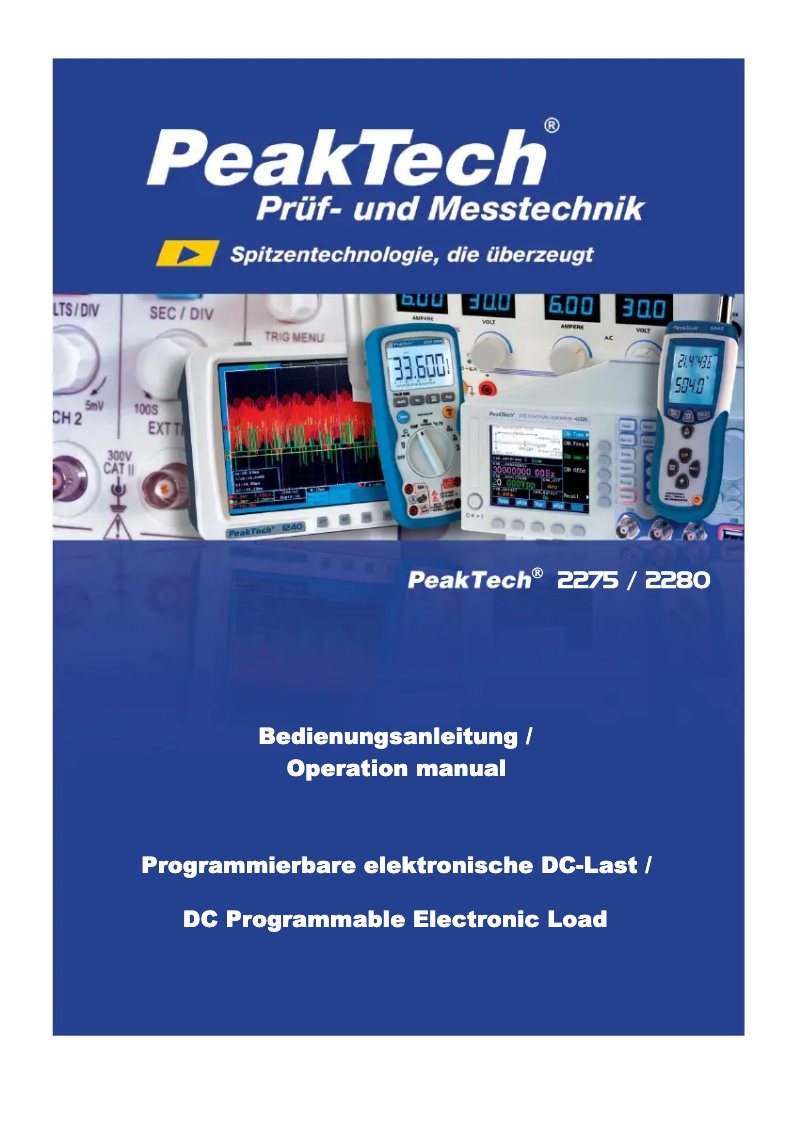 Page 1 de la notice Manuel utilisateur PeakTech 2280