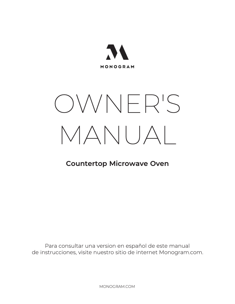 Page n°1 - Manuel d'utilisation et d'entretien Monogram ZEB1227SLSS