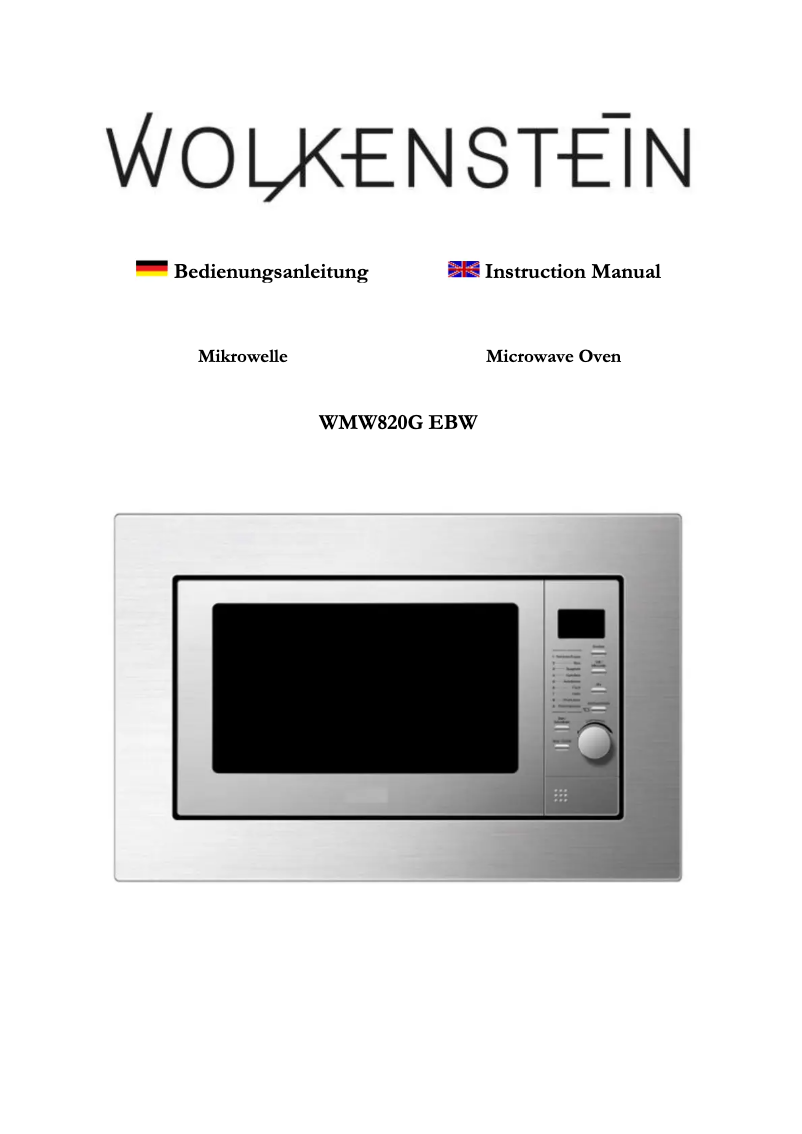 Image de la première page du manuel de l'appareil WMW820G EB