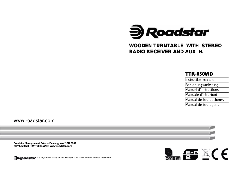 Page n°1 - Manuel utilisateur Roadstar TTR-630WD