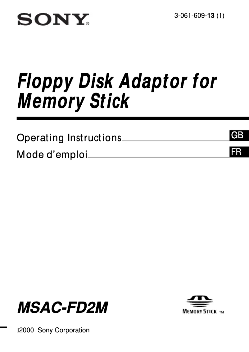 Página 1 del manual Manual de usuario Sony MSAC-FD2M