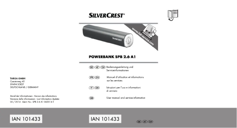 Image de la première page du manuel de l'appareil SPB 2.6 A1