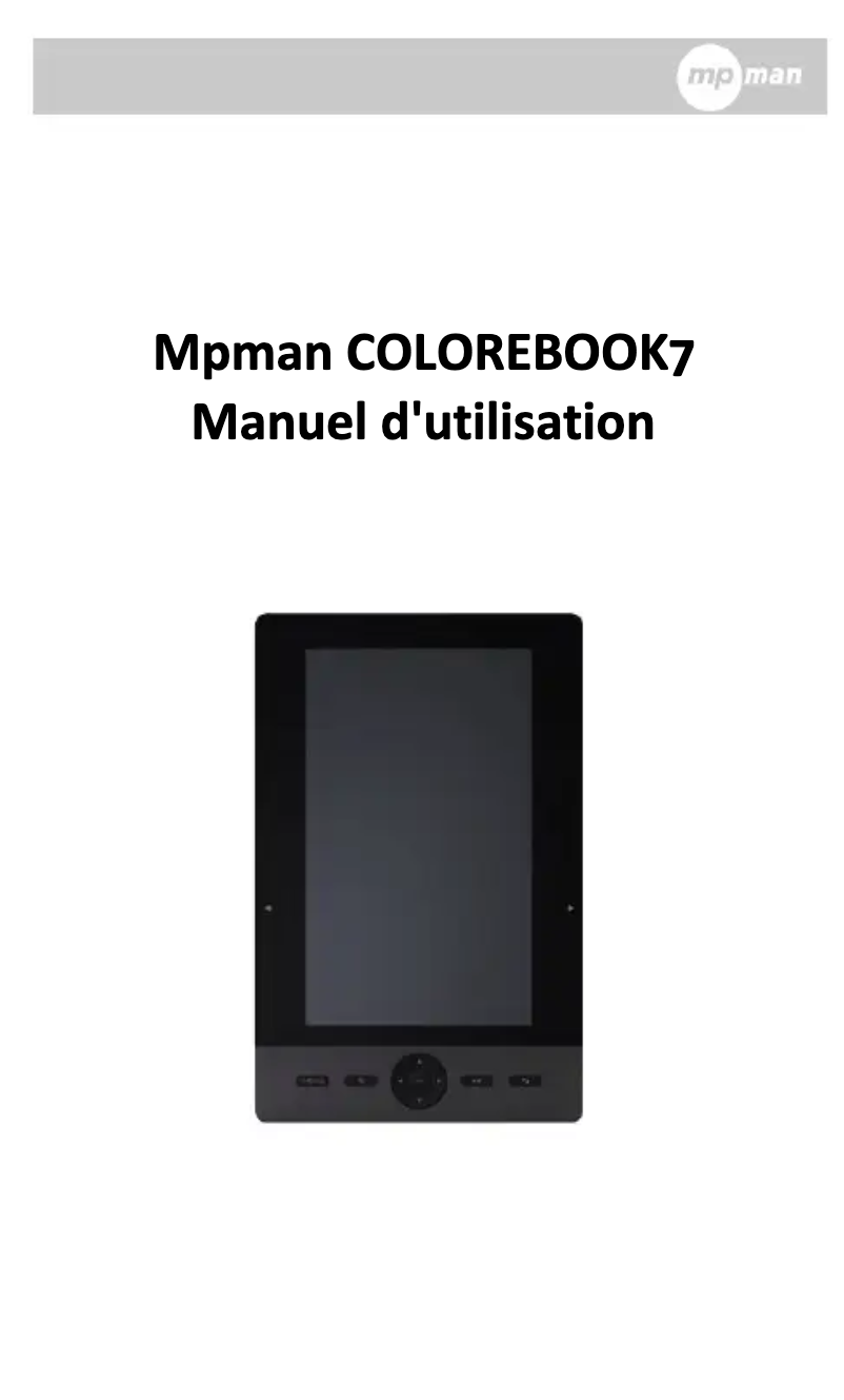 Page 1 de la notice Manuel utilisateur Mpman Colorbook 7