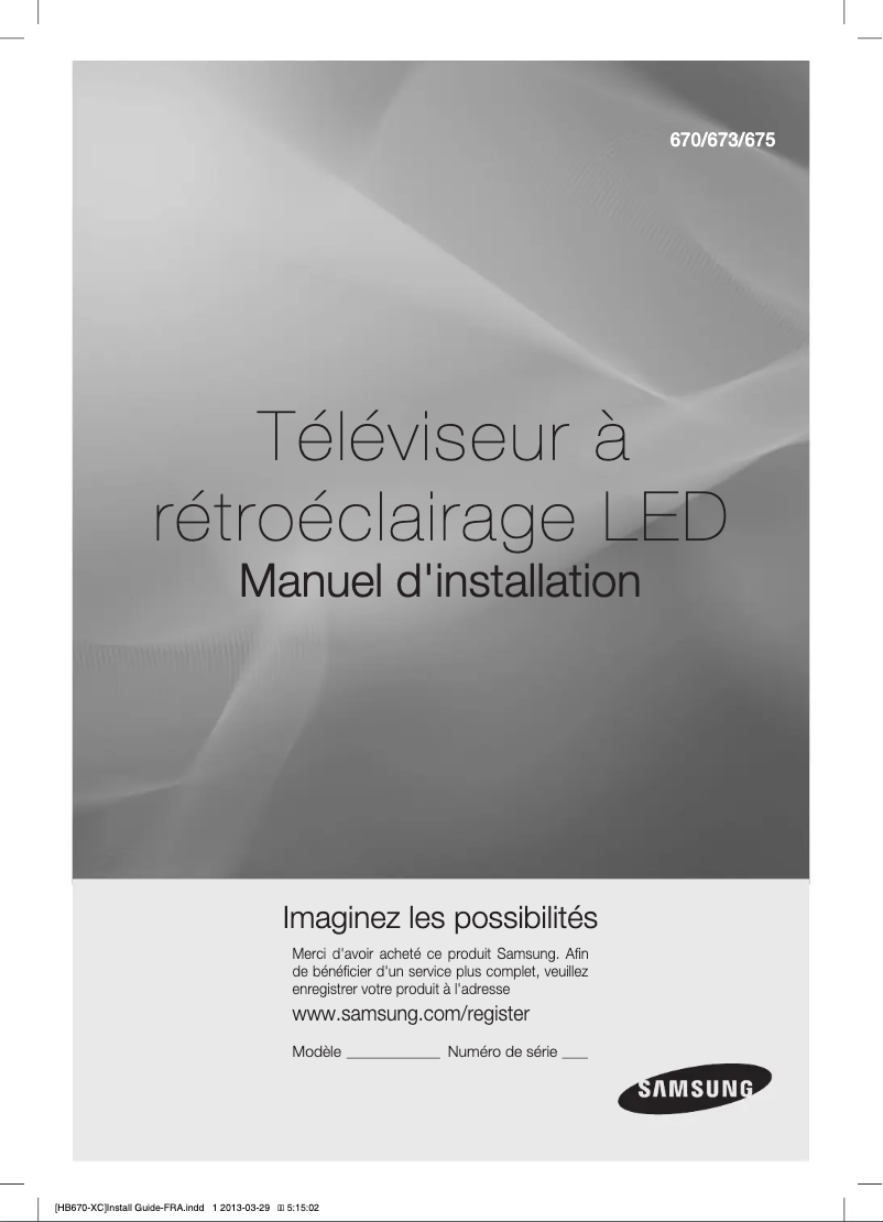 Page 1 de la notice Manuel utilisateur Samsung HG32EB670BW