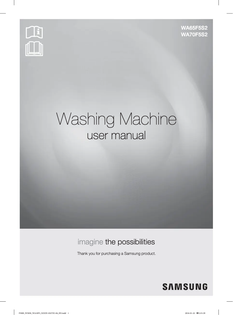 Page 1 de la notice Manuel utilisateur Samsung WA65F5S2URW/SA