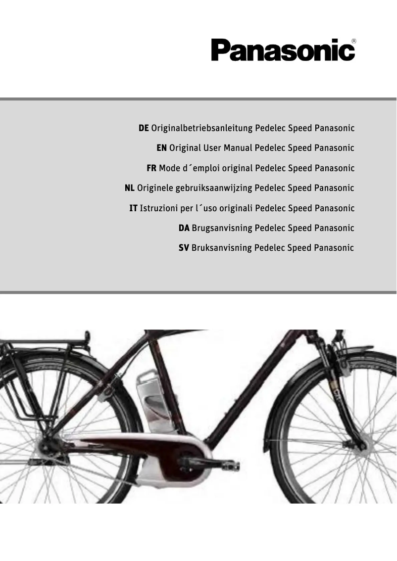 Page 1 de la notice Manuel utilisateur Panasonic Pedelec Speed